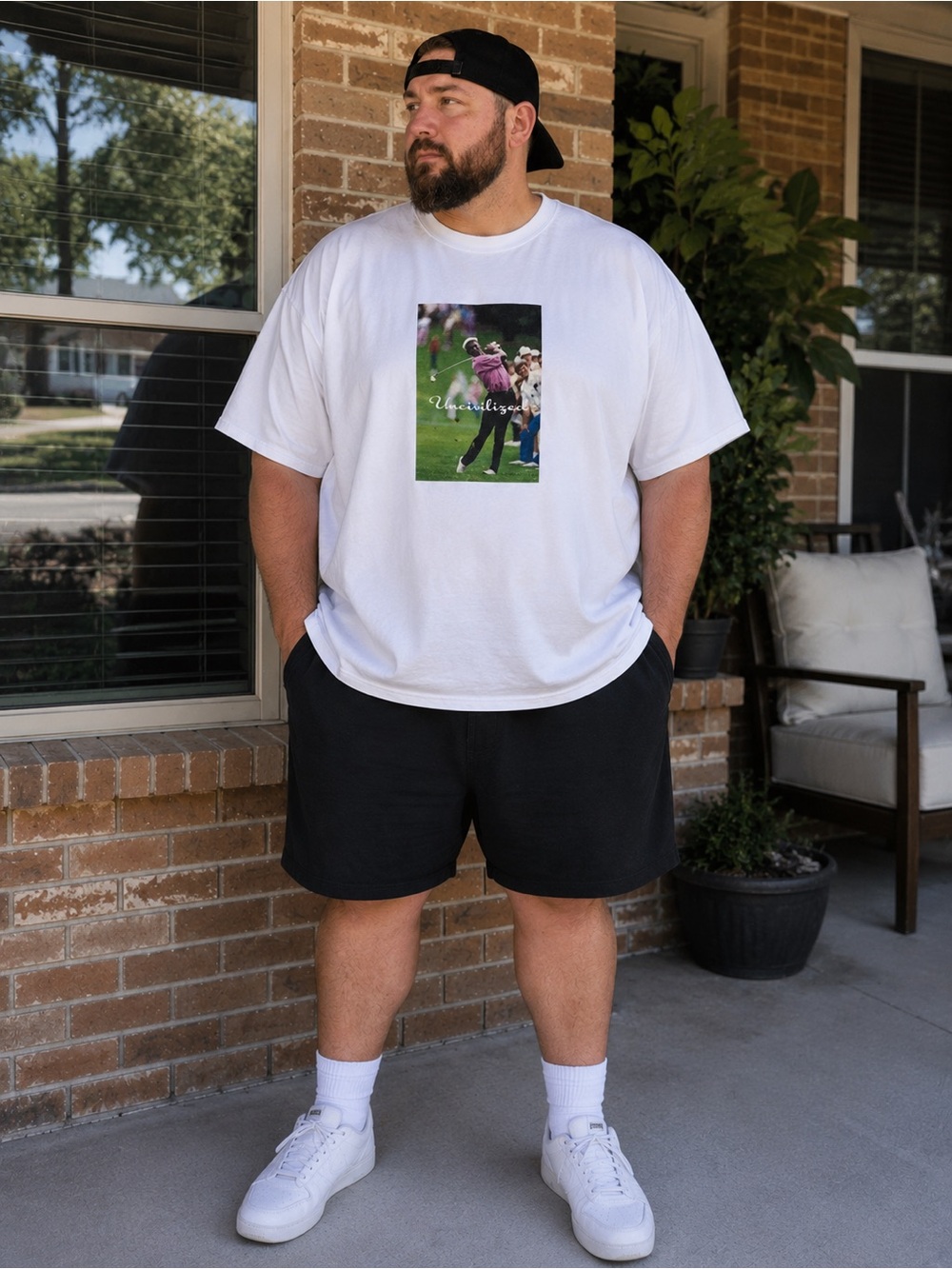 Uncivilized Michael Jordan Golf Graphic Tee Men’s 3XL White Streetwear